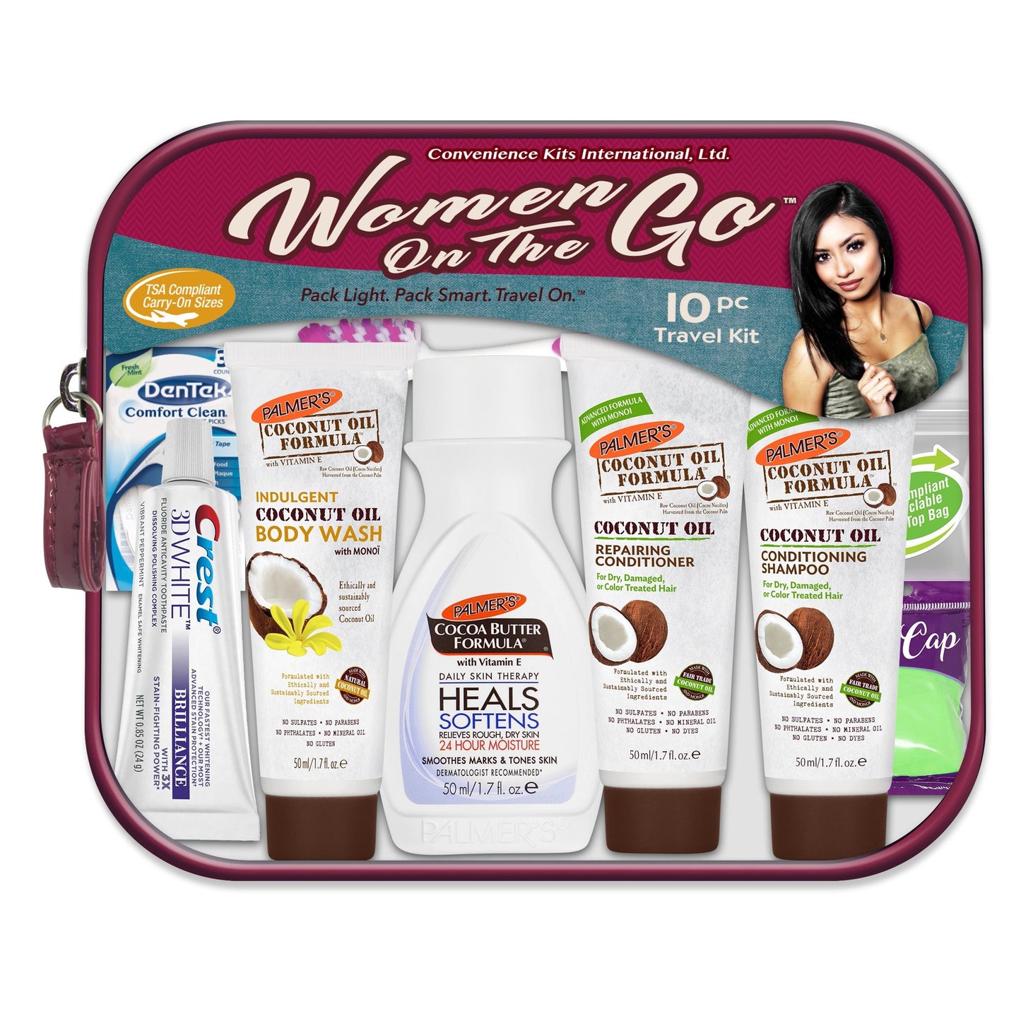 Convenience Kits International, Women’s Multicultural 10 PC Kit Featuring: Palmer’s Hair and Body Care Trial-Size Products