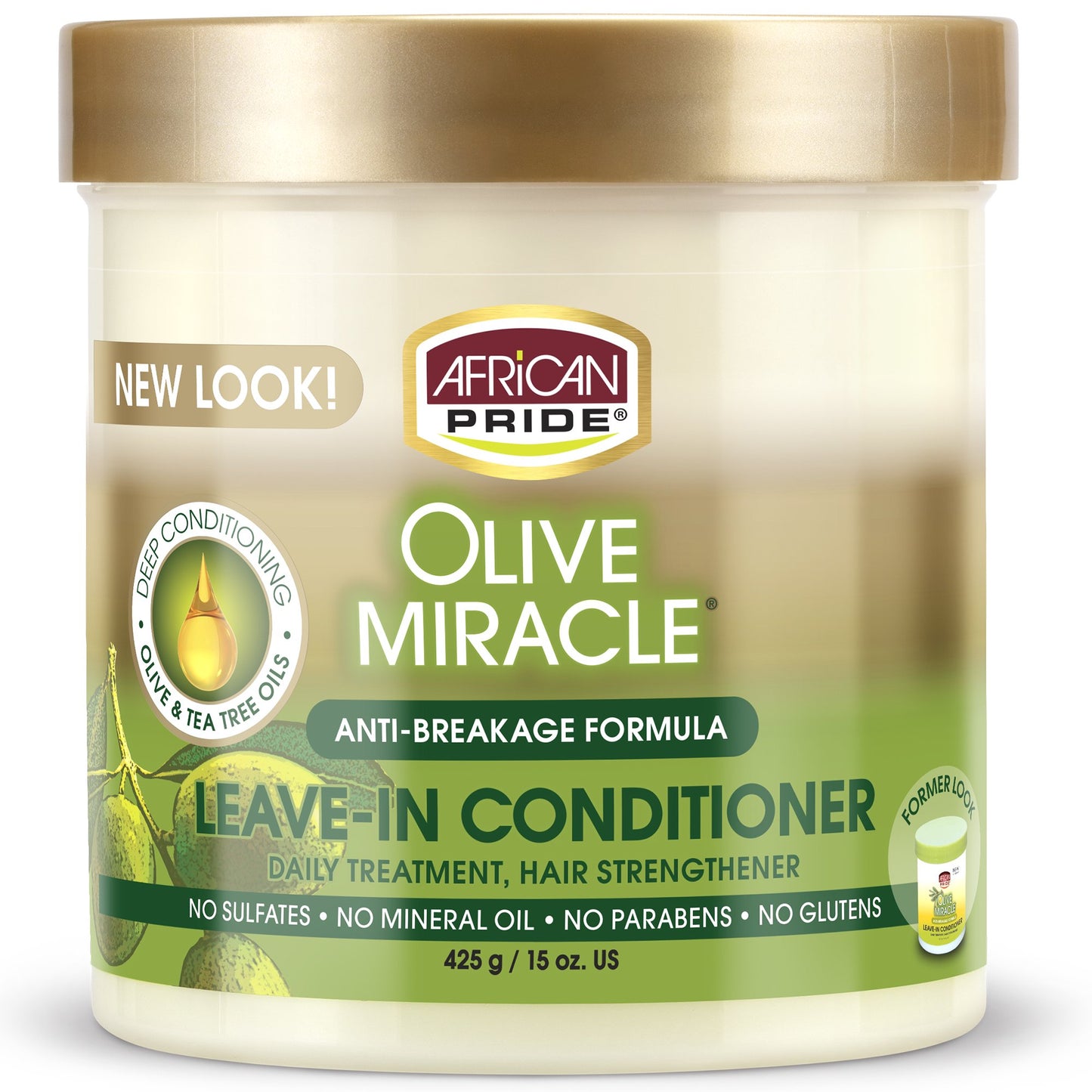 African Pride Olive Miracle Anti-Breakage Leave -In Conditioner CRèME - 15oz