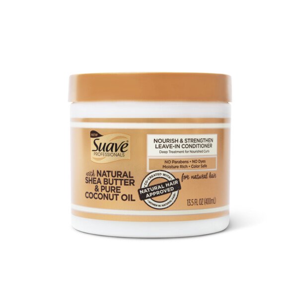 Suave Professionals for Natural Hair Nourish and Strengthen Leave-in Conditioner Paraben-Free and Dye-Free for Coily Hair 13.5 oz