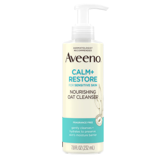 Aveeno Calm + Restore Liquid Cleanser Gel, Sensitive Skin, Soothing, 8 oz