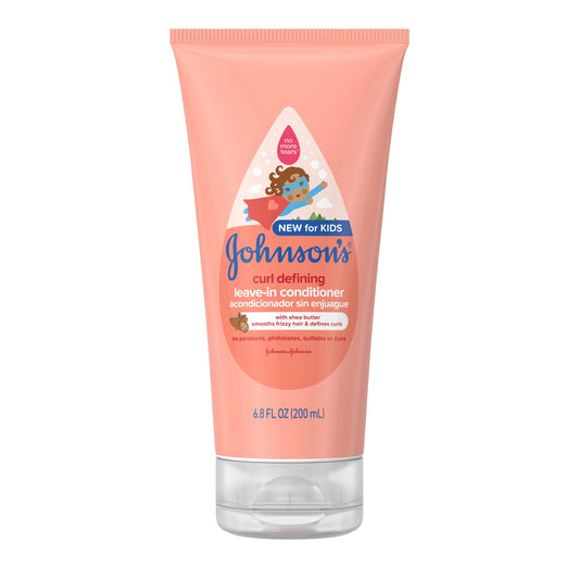 Johnson's Baby Curl-Defining Kids' Leave-In Conditioner with Frizz Control Shea Butter, 6.8 fl oz
