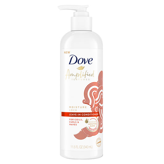 Dove Amplified Textures with Jojoba Leave-in Conditioner Moisture Amplifying Blend for Coils, Curls and Waves 11.5 oz