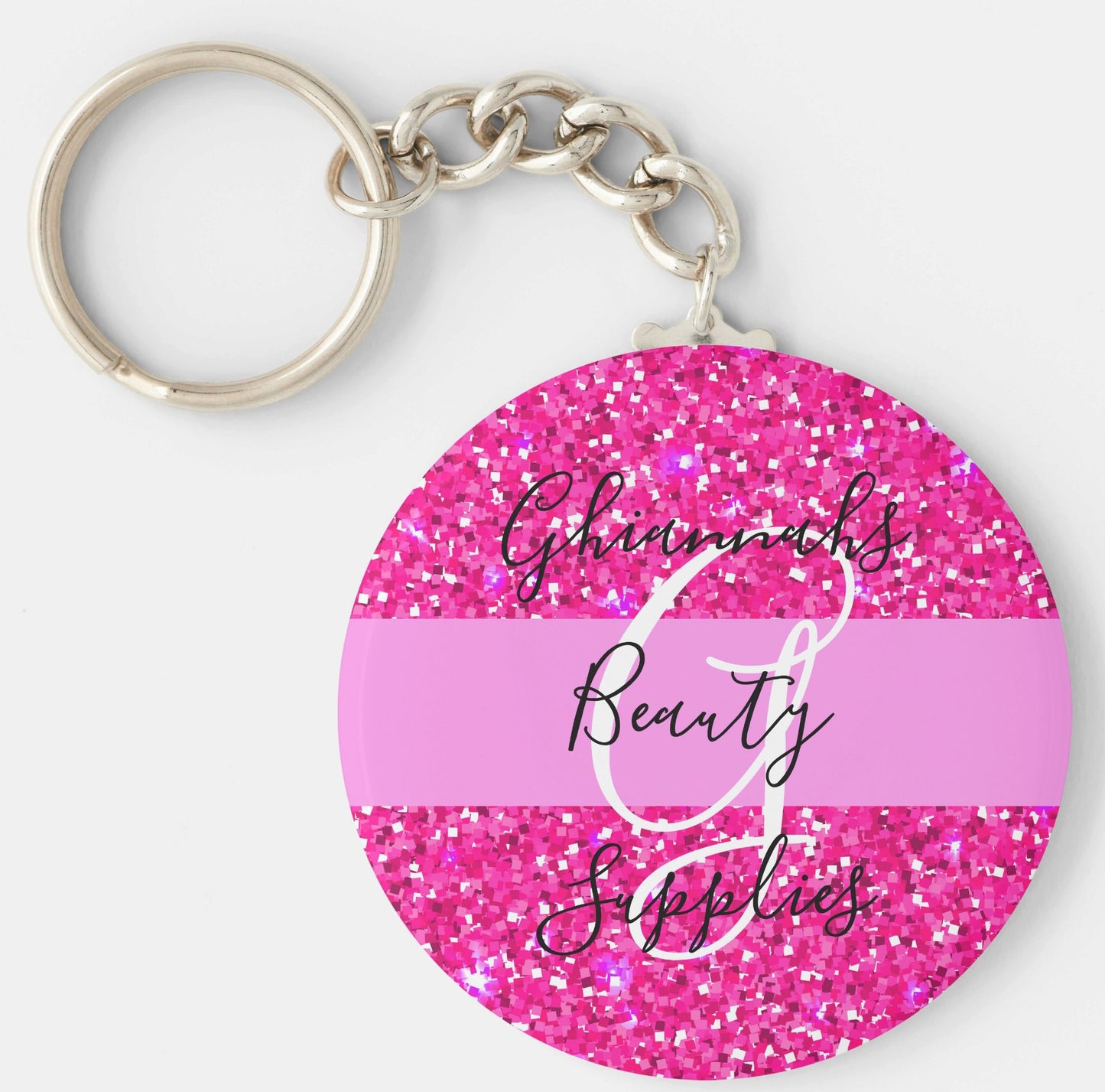 The G.B.S. Pink Monogram Keychain