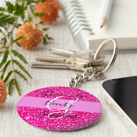 The G.B.S. Pink Monogram Keychain